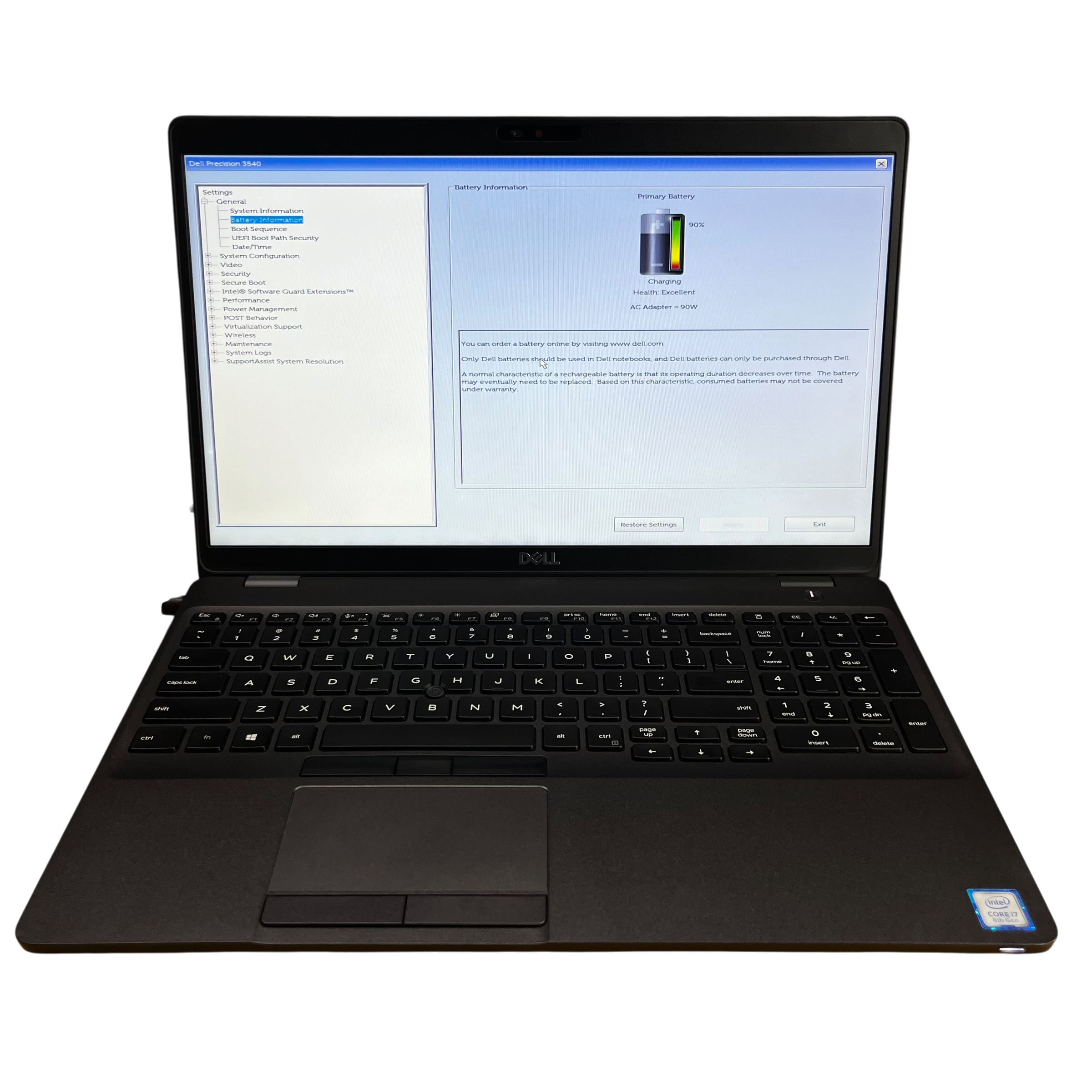 Laptop Dell Precision 3540 I7 8gb 128gb Radeon Pro