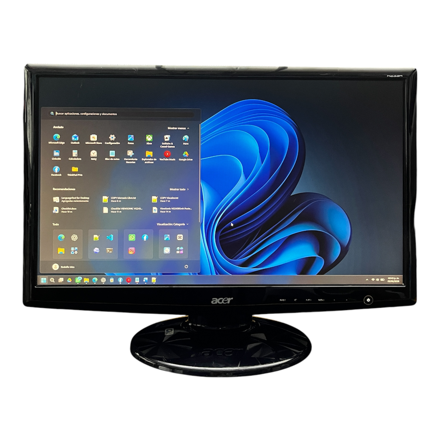 Monitor Acer LCD H233H BMID Para Oficina Trabajo Pc