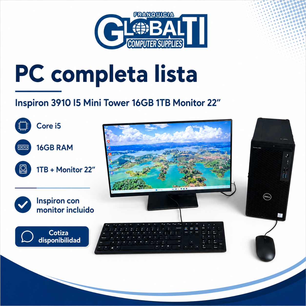 Dell Inspiron 3910 i5 16GB 1TB con Monitor de 22