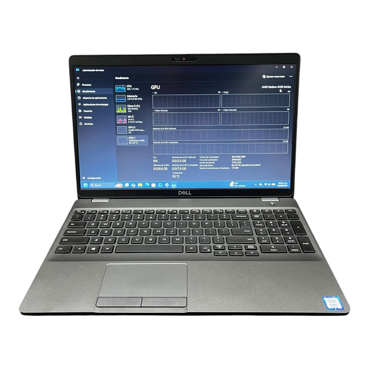 Laptop Dell Latitude 5500 I7 16gb 512gb Nvme Radeon-2gb