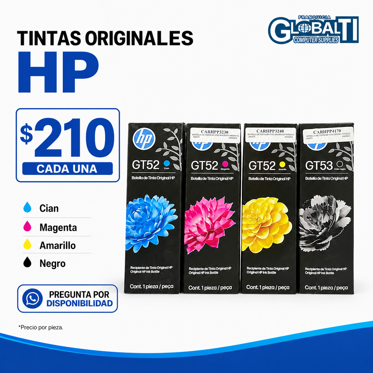 Tintas HP GT52 y GT53 originales