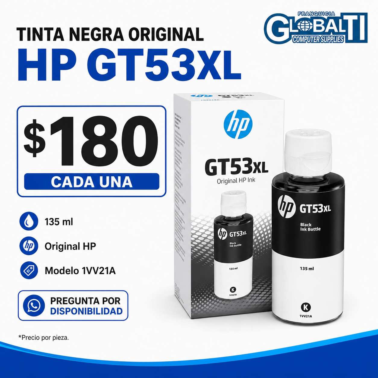 HP GT53XL Negra 135 ml